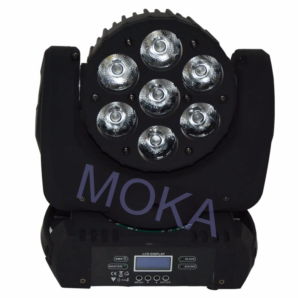 Быстрая доставка 7*12 Вт Cree LED RGBW 4в1 луч движущийся головной свет 3200K ~ 10000K бар диско |