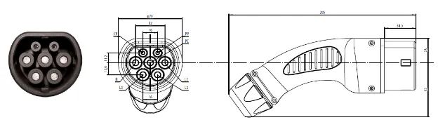 16A 32Amp Тип 2 Mennekes разъем EV зарядный разъем IEC62196-2 Тип 2 Женский EV зарядное устройство разъем для EVSE