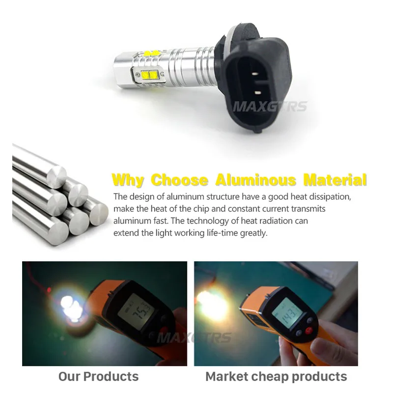 2x H27 881 880 CREE Chip-XBD белый/красный/желтый высокая мощность Автомобильный противотуманный светильник, лампа, внешний светильник, DRL автомобильный Дневной светильник