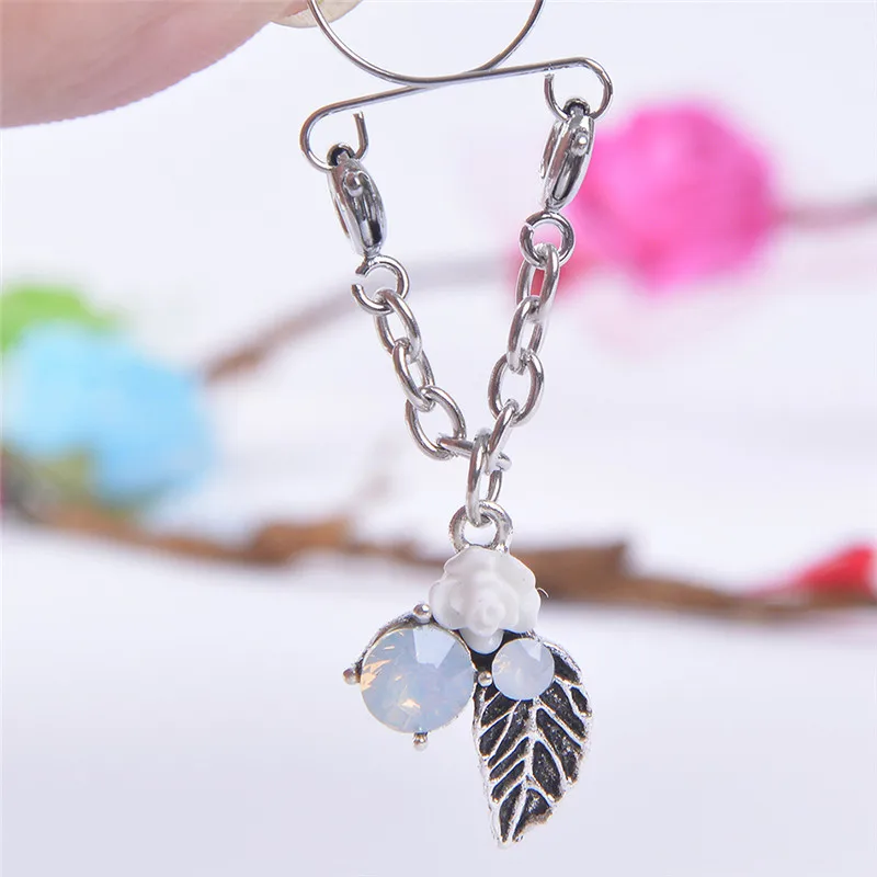 1PC Red Music Symbol Non Pierced Clip On Nipple Ring Fake Shield With Tassel Dangle Adjustable Sexy Body Jewelry | Украшения и