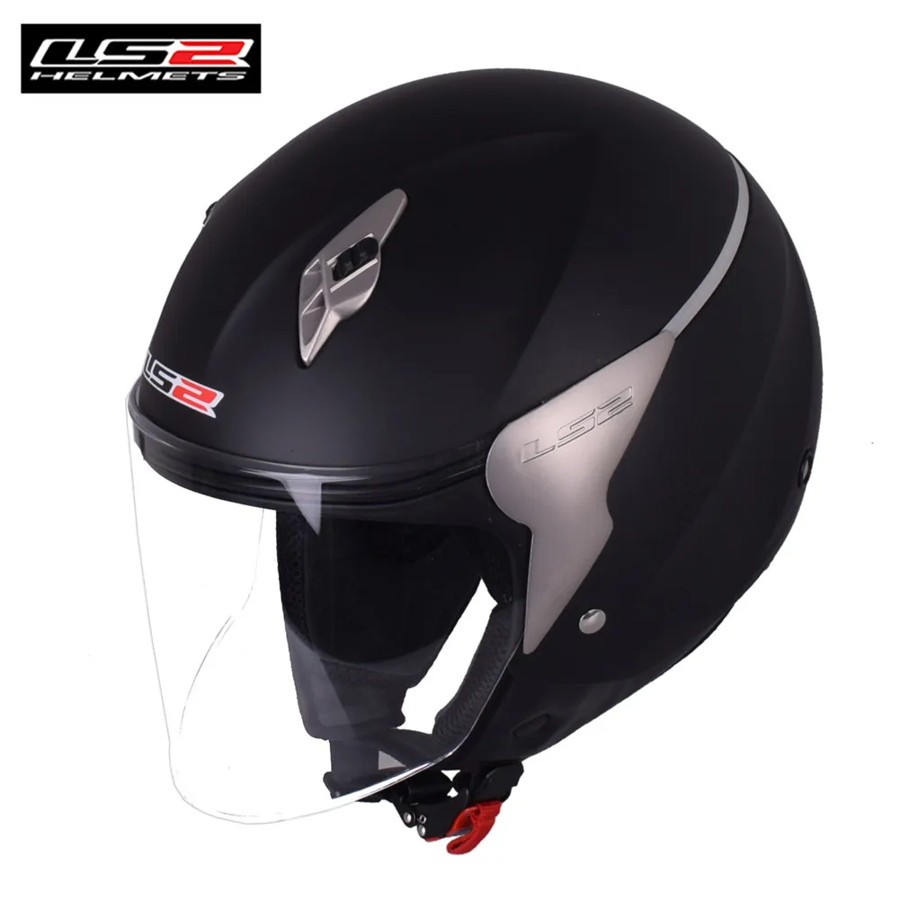 Matt Black LS2 реактивный шлем с открытым лицом 3/4 скутер мотоциклетный шлем мото Cascos OF559 шлем мотоциклетный - Цвет: Matt Black