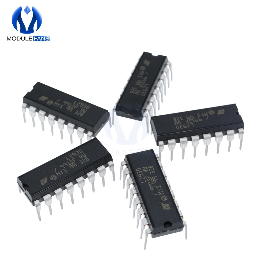 10 шт. драйвер двигателя L293 L293D IC чип привода PAR PusH Pull 4-канальный модуль DIP DIP16 DIP-16 |