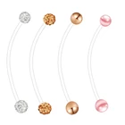 JUNLOWPY 1-4 шт. 14 г беременность Гибкая Bioplast пупок пупка кольцо акриловые Ги индустриальные серьги штанги пирсинг ювелирные изделия