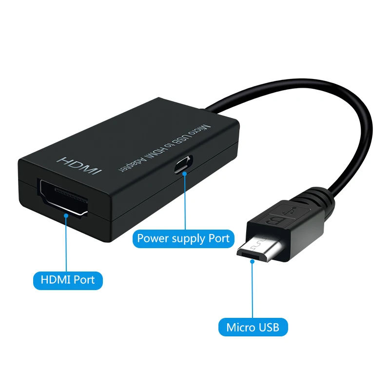 Micro USB To HDMI 2 в 1 type C Micro USB к HDMI адаптер для ТВ монитора 1080P HD HDMI аудио видео кабель конвертер для samsung для Xiaomi - Цвет: Micro USB To HDMI