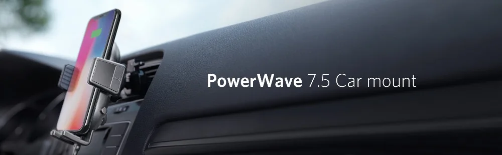 Anker PowerWave Быстрое беспроводное зарядное устройство с держатель телефона на вентиляции Qi сертифицировано для iPhone, Galaxy, LG и всех телефонов с поддержкой Qi