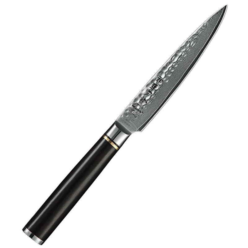 Utility Knife HEZHEN, 5 шт., профессиональные кухонные ножи, наборы японских дамасских ножей, VG10, шеф-повара, хлеба, сантоку, нож для очистки овощей, инструмент для приготовления, ручка из черного дерева - Цвет: Utility Knife