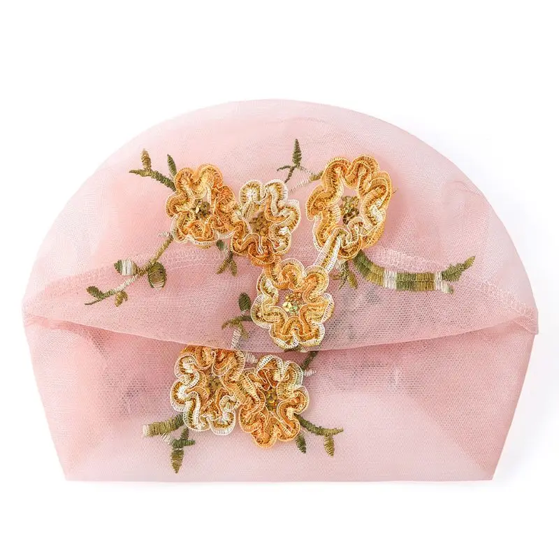 Женская кружевная Кепка в складку стиле мусульманский хиджаб с цветочной