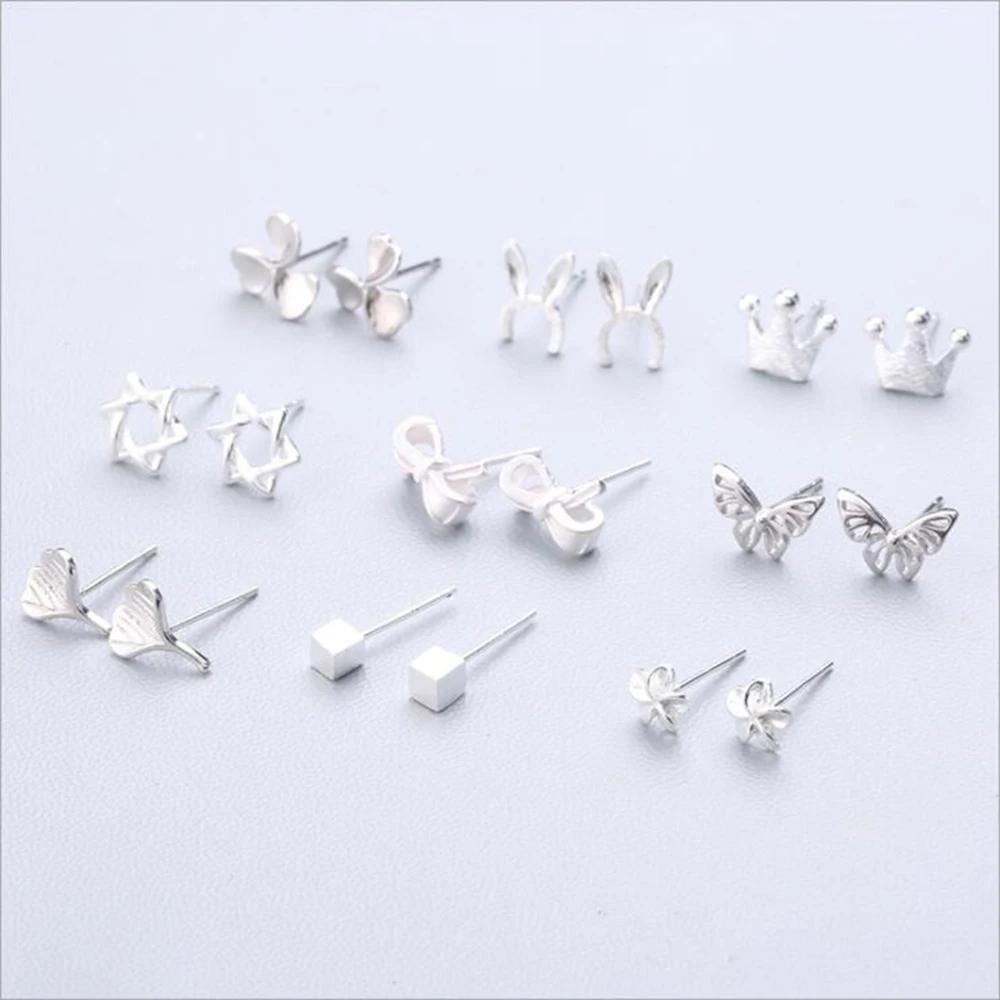 XIYANIKE Silver Color  Ear Needle Simple Fashion Geometry Stud Earring Personality Refinement Earring For Women Gifts 1-18