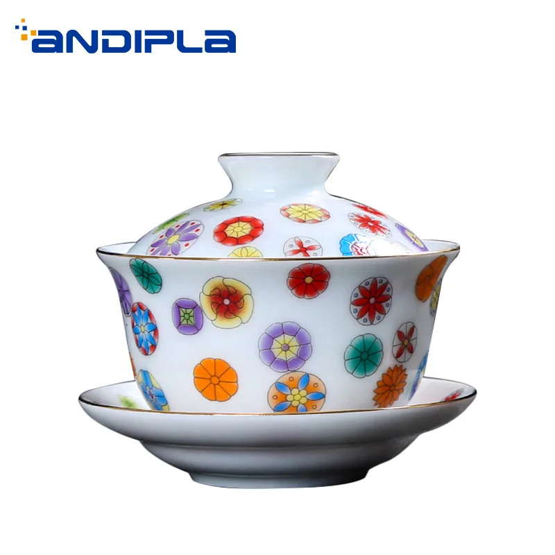 Цзиндэчжэнь Керамическая Сине-белая фарфоровая винтажная Gaiwan с комплектом