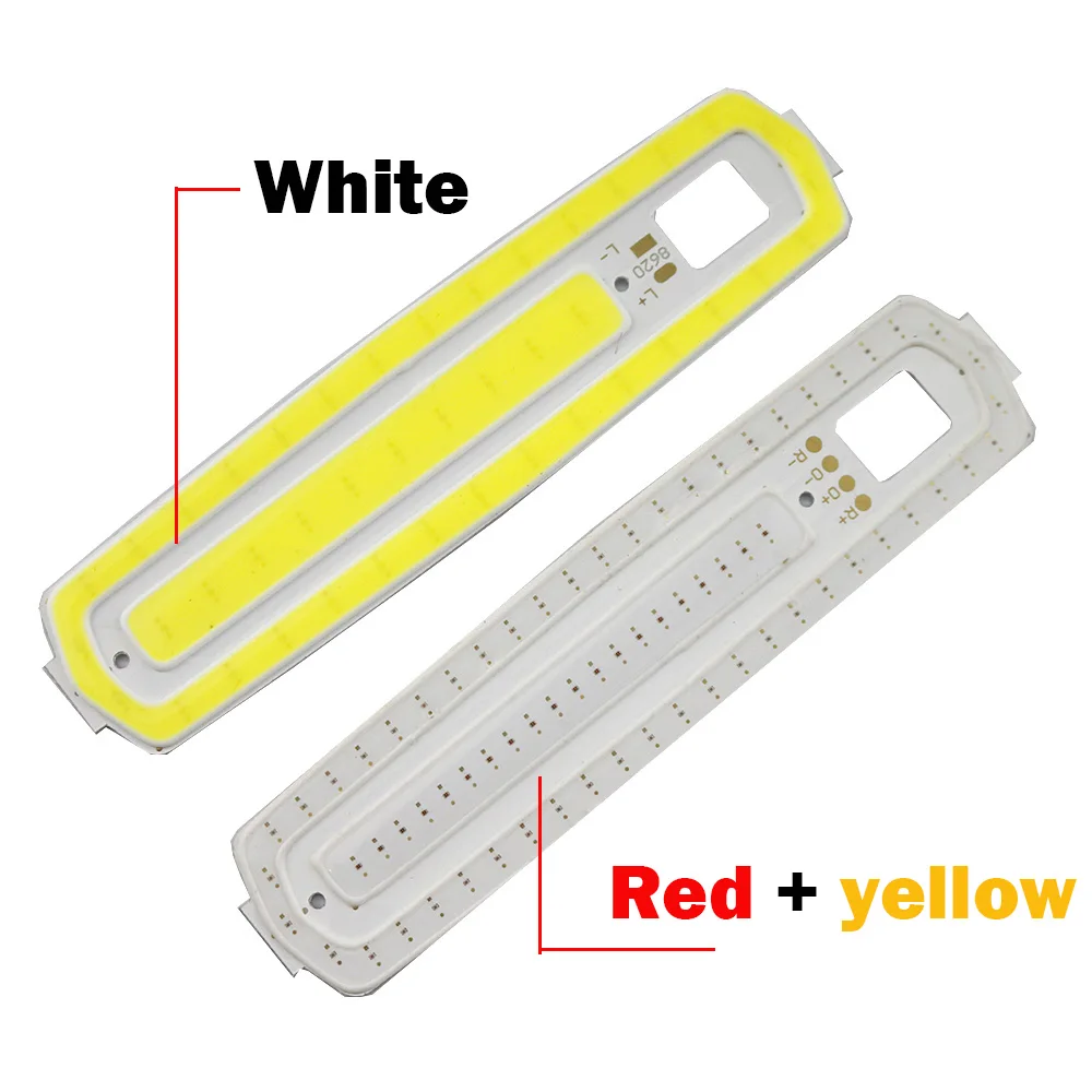 LED COB 87*20 мм 2 Вт 3 Холодный белый красный желтый светодиодные бар лампы полосы