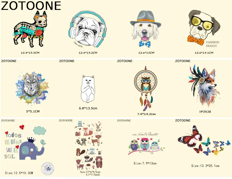 ZOTOONE Тигр собака термопластыри для одежды вышивка аппликация Сделай Сам теплопередача для одежды детские наклейки