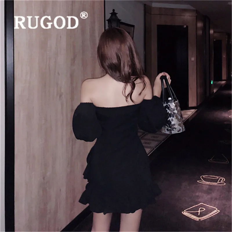 Женское платье с рюшами RUGOD летнее облегающее без рукавов открытой спиной 2019 |
