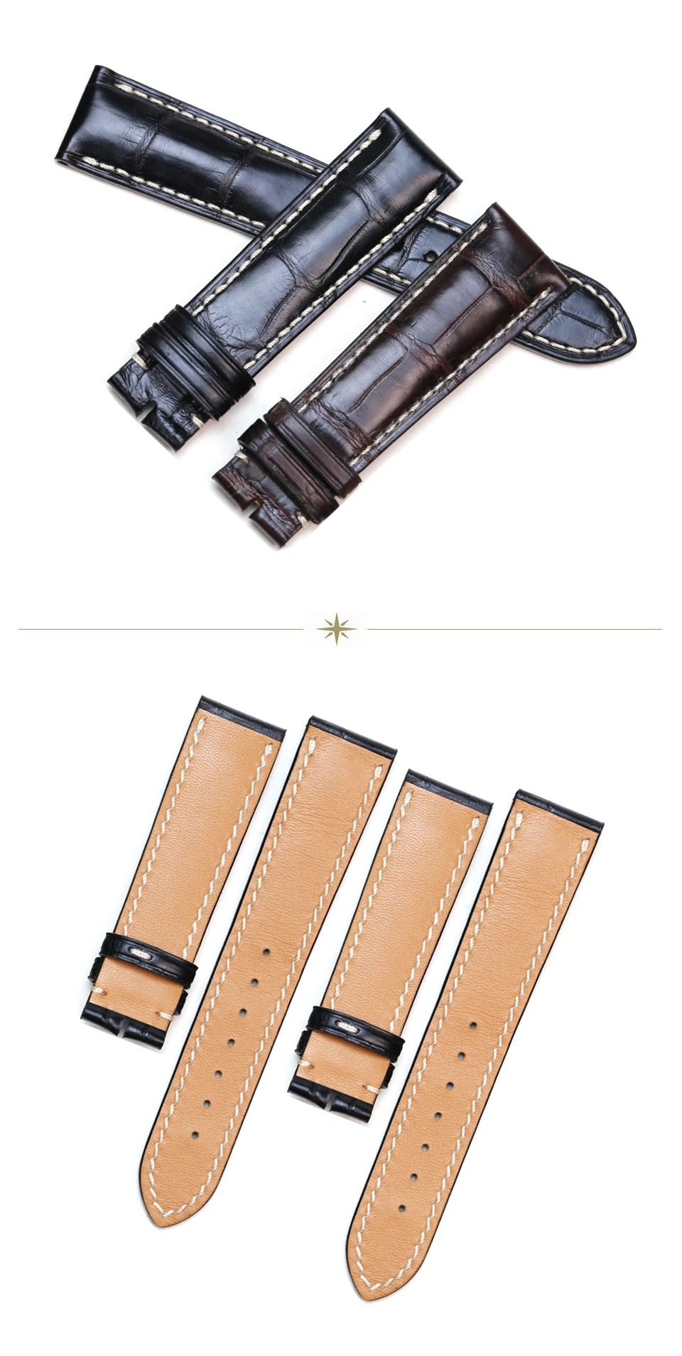 SAUPPO мягкие из крокодиловый кожи Подходит для Longines коллекция мастера ремень для часов пояса из натуральной кожи часы для мужчин браслет