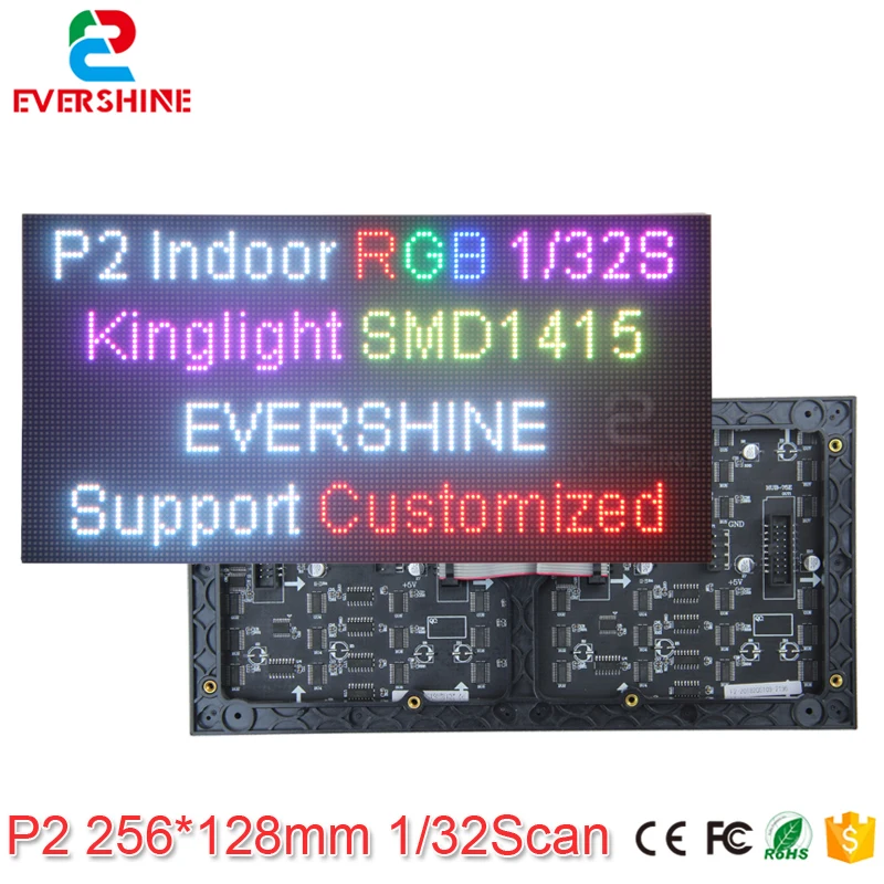 

Evercollectvision smallest pitch 2mm hd video huge big advertising led tv wall p2 indoor 256x128mm led screen led display module
