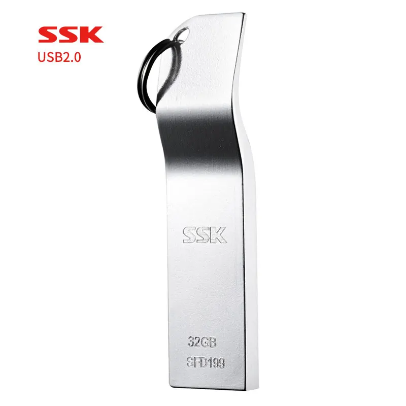 SSK SFD199 USB флеш-накопители 8 ГБ 16 ГБ 32 ГБ u-образная пластина тонкий металлический мини Usb флеш-накопитель подарок usb
