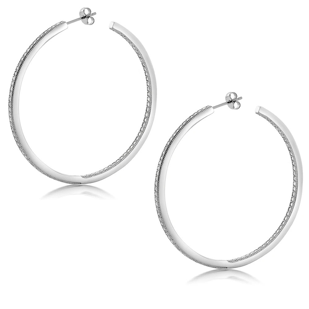 Серьги кольца GemStoneKing из стерлингового серебра 925 пробы женские круглые серьги с