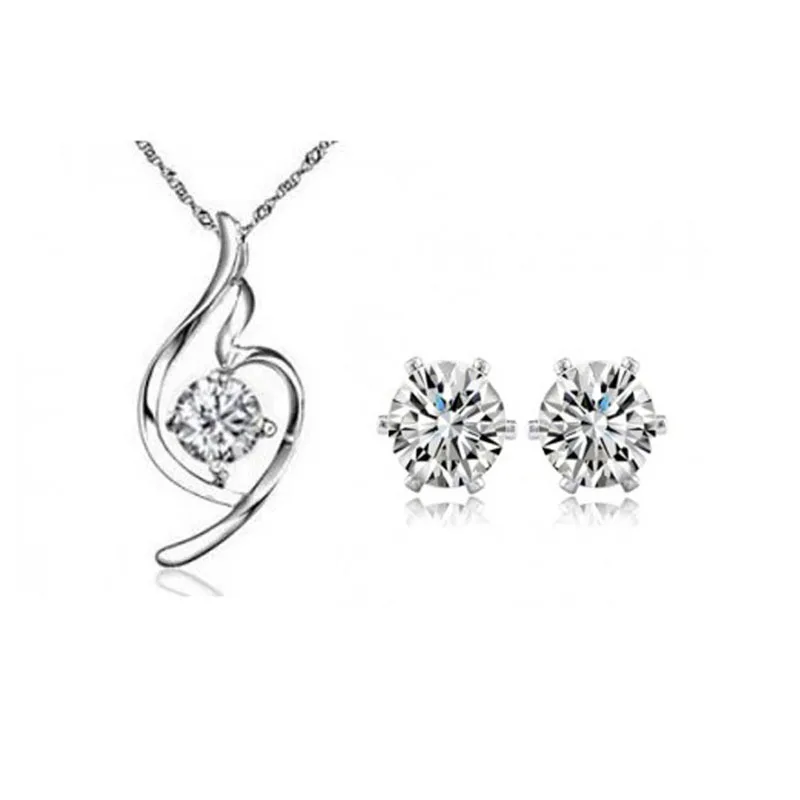 Австрийские кристаллы фиолетовые и белые серьги из чешского циркония ожерелье с