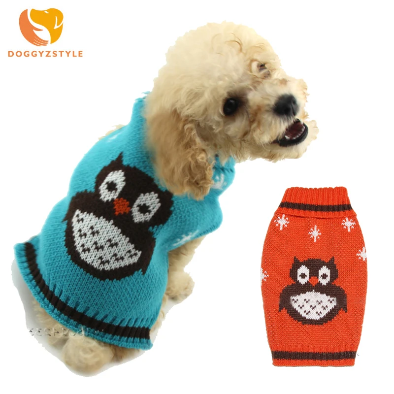 Свитер для собак на Хэллоуин с совой теплый вязаный свитер маленьких и кошек
