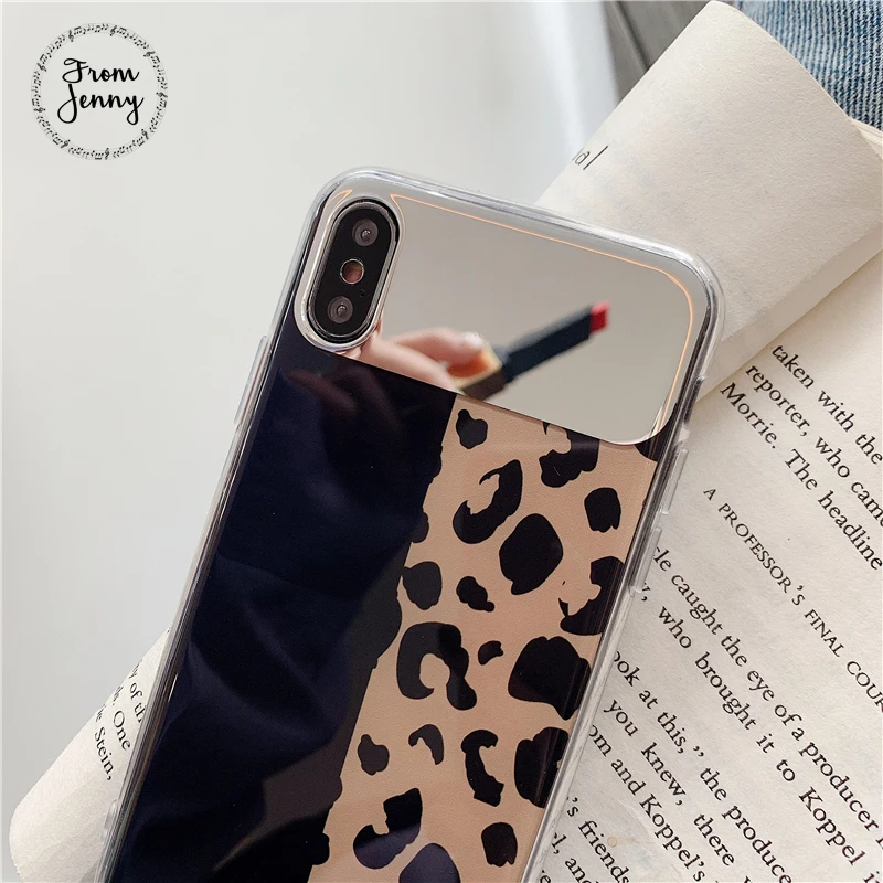 From Jenny чехол для Apple iPhone XS/xr/xsmax зеркало Леопард новый телефон 7/8/7 plus накладка 3 вида