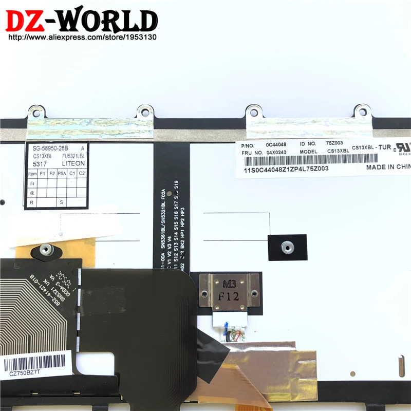 Новая клавиатура с подсветкой Orig TR Турция для ноутбука Thinkpad X230S X240 X240S X250 X260 04X0243