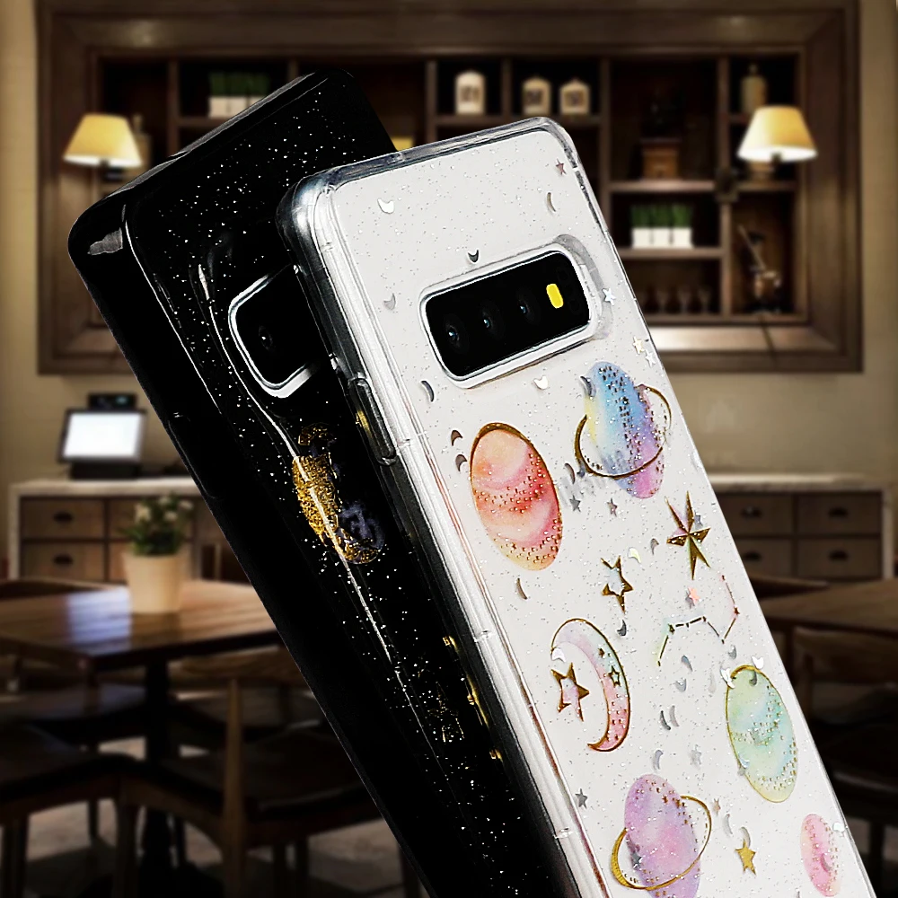 Эпоксидный чехол для телефона LOVECOM для samsung Galaxy Note 10 A10 A20 A30 A40 A50 A60 A70 S10 Planet Star Прозрачный чехол для телефона из ТПУ