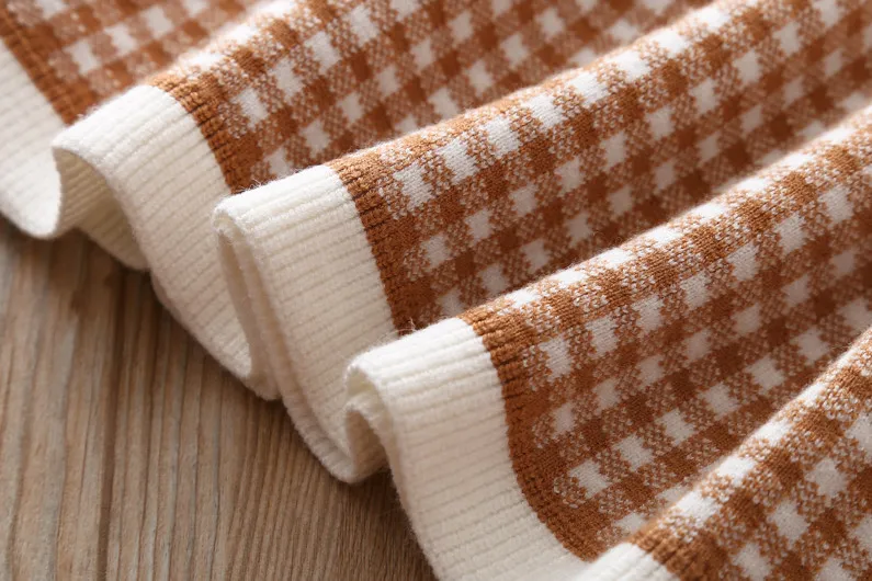 Girls Plaid Sweater Dress 2020 autumn winter children Toddler baby clothes dress for girl Kids princess party Christmas Dresses | Детская