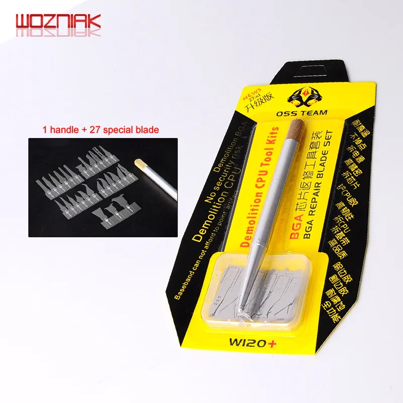 W120+ 27IN1 Multi-function Knifes BGA Rework of Mobile Phone Remove Glue Spade Blade Disassemble the Main Board CHIP IC knife |