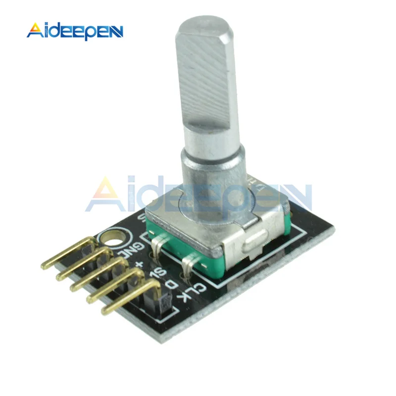 

5Pcs/lot DC 5V KY-040 360 Degrees Rotary Encoder Module For Arduino Brick Sensor Switch Development Board KY-040 With Pins Black