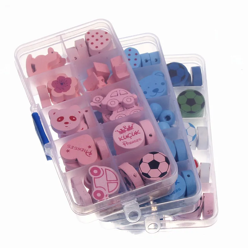 Деревянные бусины для самостоятельного изготовления многоцветные деревянные