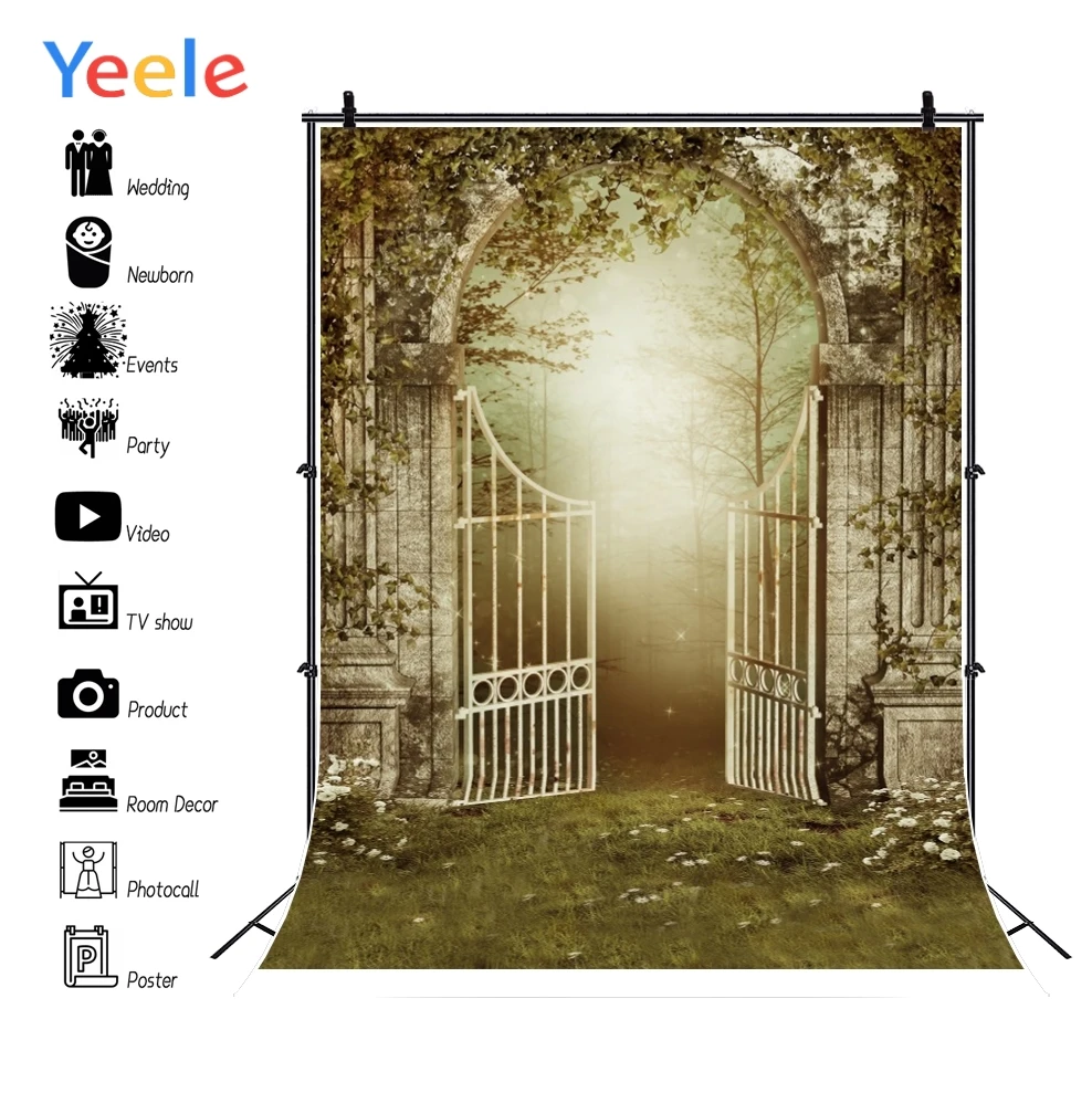 Yeele фоны для фотосъемки венок романтический сад пейзаж гранж лес дверь Детские