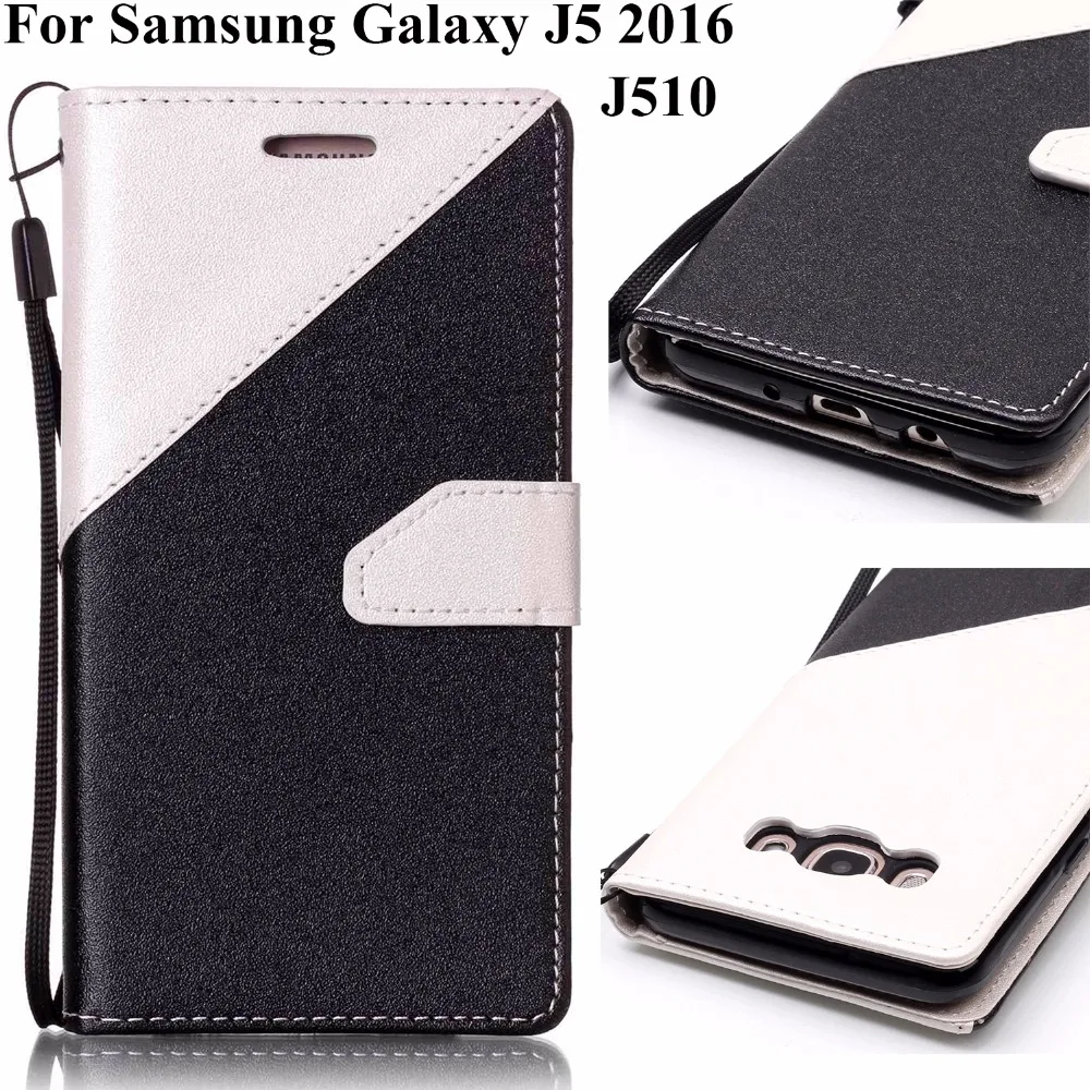 Для samsung Galaxy J7 J5 J3 J7 Duos J700 J710 J510 J500 чехол для телефона двойной цвет сплайсинга кожа PU откидная крышка [YiXin]
