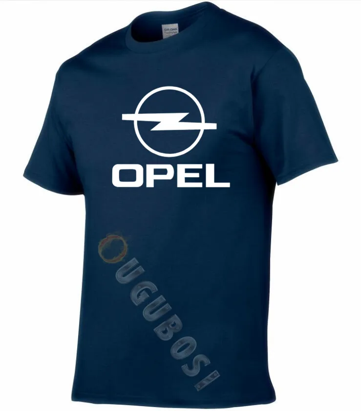 Черная футболка с белым логотипом OPEL логотип гоночного автомобиля из чесаного