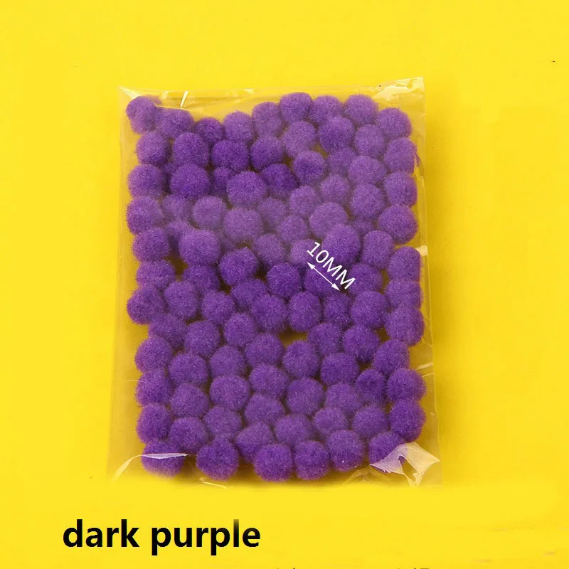 B04 dark purple 100 шт./лот, помпон 10 мм, разноцветные мягкие шарики-помпоны, меховой плюшевый шар, сделай сам, ручная работа, свадебные, для украшения дома, вечерние принадлежности, 75Z - Цвет: B04 dark purple