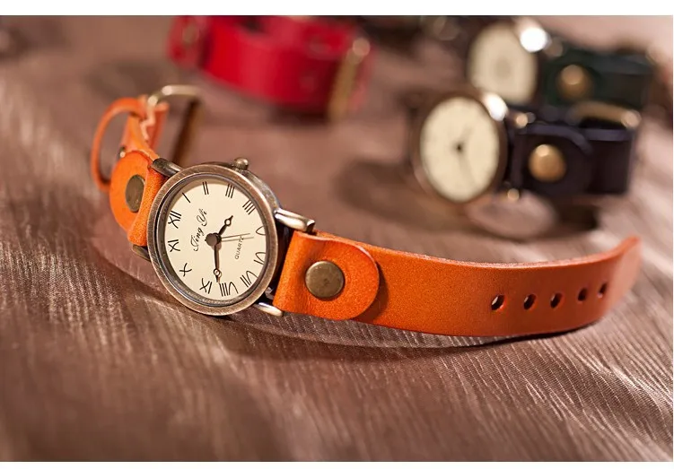 Free Shipping 2013 early summer new!Simple retro wholesale personalized leather table multi-color optional neutral jewelry gift |