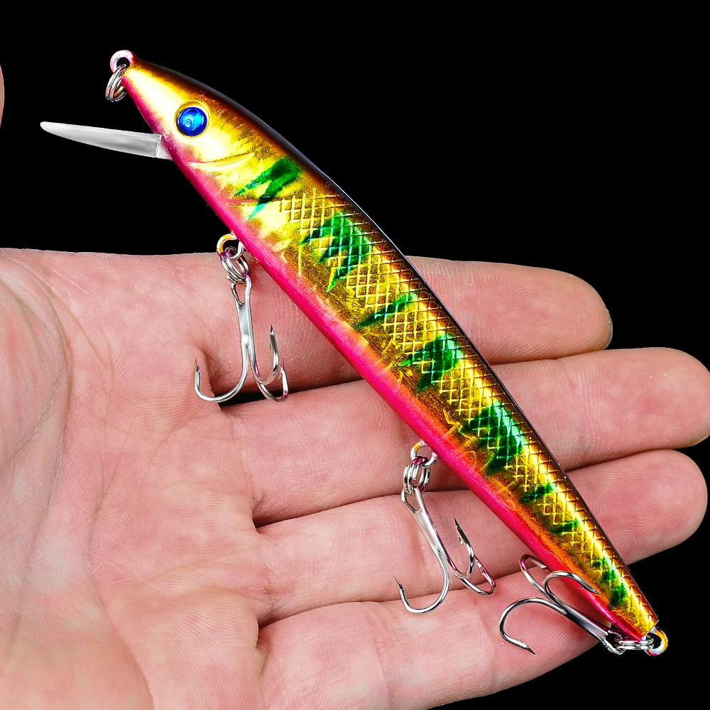 1 шт. плавающая блесна рыболовная приманка 12 см 14 пластиковая жесткая окунь 3D