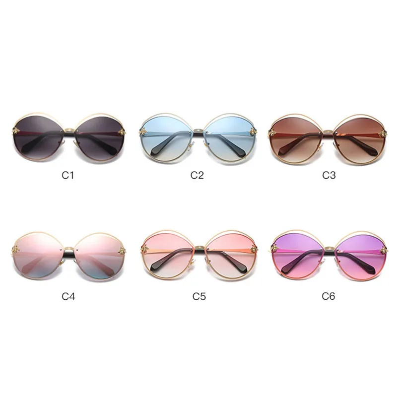 Ретро пчелы кошачий глаз солнцезащитные очки женские маленькие розовые