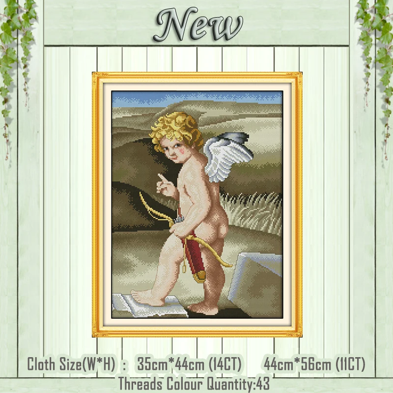 Картина Cupid cherub and dove рассчитана на холст DMC 11CT 14CT наборы Сделай Сам Набор для