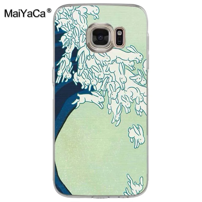Чехол для телефона MaiYaCa Wave Art Japanese Green Illust с красочным принтом из ТПУ samsung galaxy s8 s7 edge