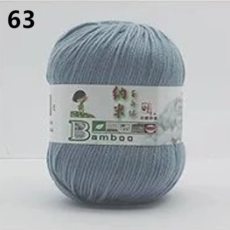 6ply акриловый Yarnsilk белок хлопок мягкое качество детский двор для ручного вязавязаный крючком ручной вязки DIY пряжа 50 г - Цвет: 63