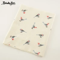 booksew printed bird design cotton linen fabric home sewing material for tablecloth pillow bag curtain cushion zakka tissu cm