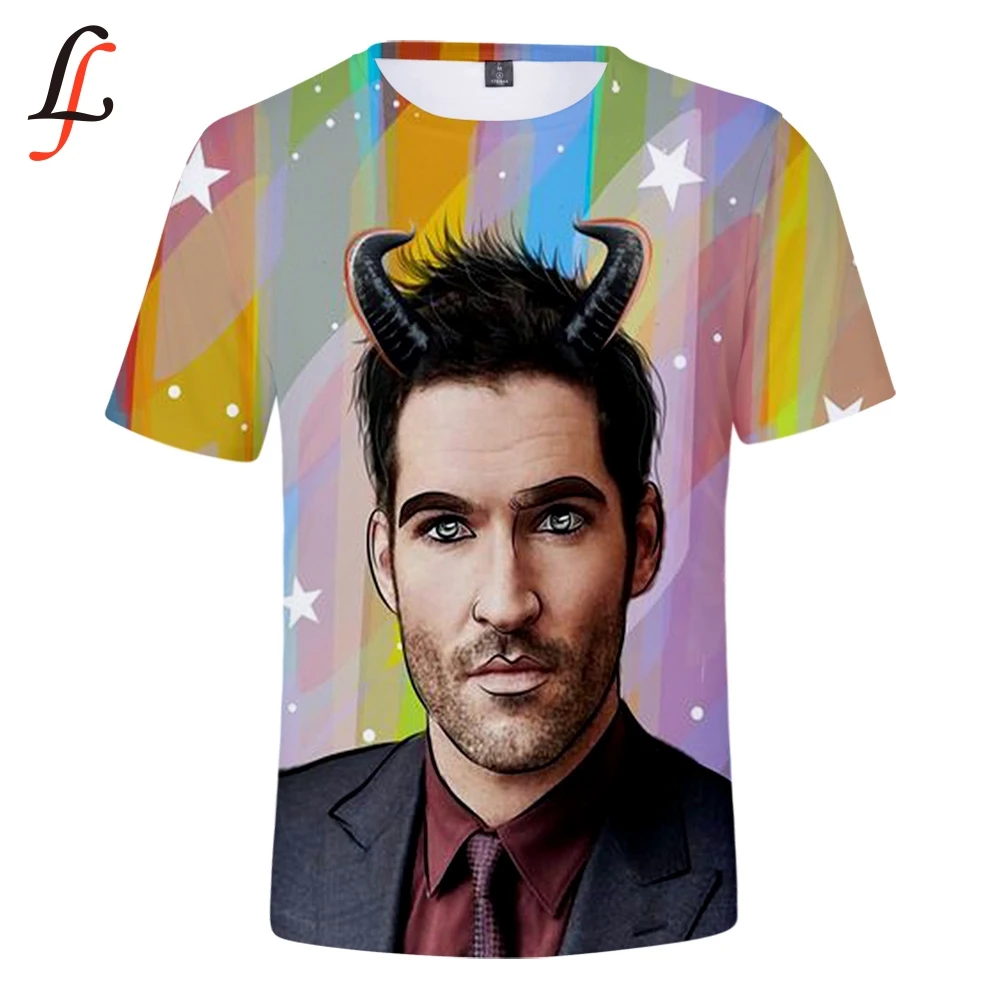 Футболка с принтом Lucifer для мужчин/женщин летняя футболка коротким рукавом