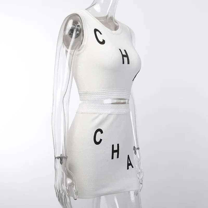 Повседневное трикотажные два комплект из 2 частей Женская одежда 2019 Осень майка с