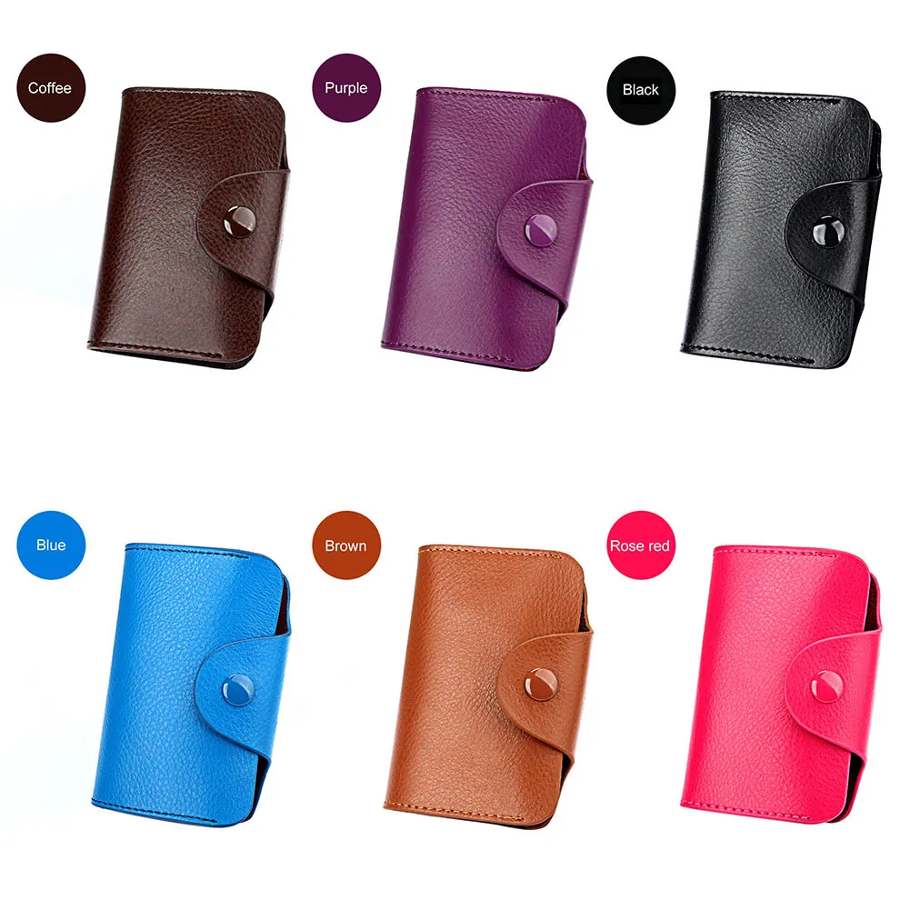 

New Arrival Unisex Genuine Leather Business Card Holder Wallet Bank Credit Card Case ID Holders Purse