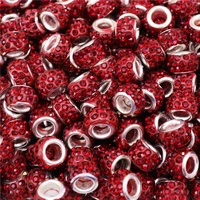 20pcs mixed color big hole spacer crystal bead charms fit pandora bracelet diy snake chain necklace earrings for jewelry making