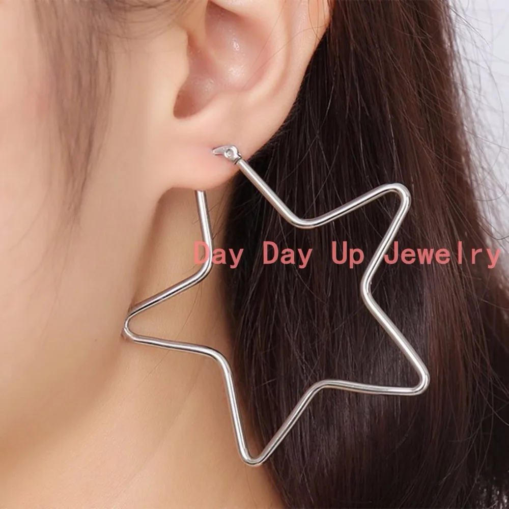 Высокое Качество Модные Женщины Дамы Из Нержавеющей Стали 316L Большой Звезда Хооп