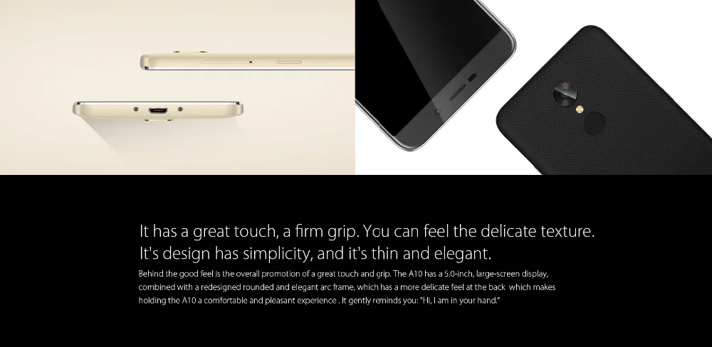 Blackview A10 MT6580A четырехъядерный 2 Гб ОЗУ 16 Гб ПЗУ 5 дюймов HD 3g Смартфон Android 7,0 отпечаток пальца 8,0 МП задняя камера мобильный телефон
