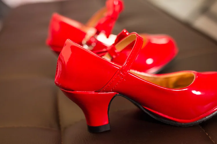 обувь кожаная лаковые туфли красные для девочек Aercourm a/Обувь лакированные