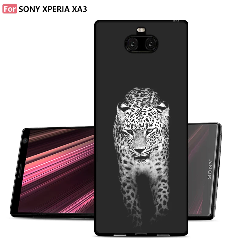 JURCHEN Phone Case For Sony Xperia XA3 Cartoon Colored Drawing Painted Micro Forsted Soft Silicone |