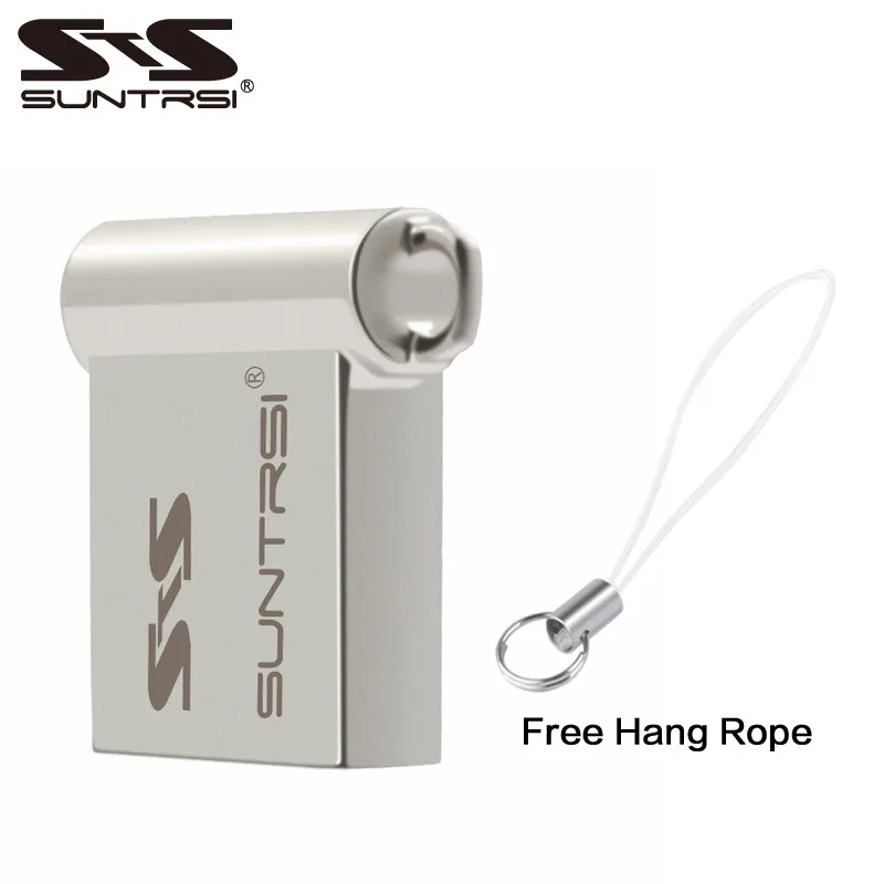 Suntrsi USB флеш-накопитель металлический флеш-накопитель цена Флешка 64 Гб USB флешка мини реальная емкость USB флеш-накопитель индивидуальный логотип - Цвет: and hang rope