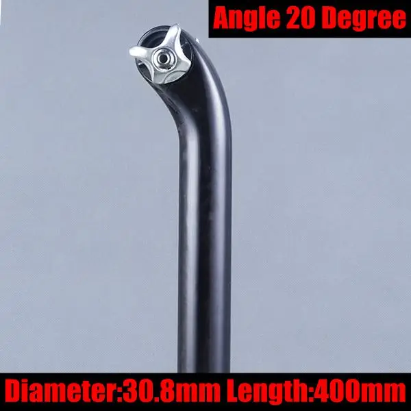 20 Degree 30.8X400mm Угол 5/20 градусов глянцевый полный UD углеродного волокна сиденье велосипеда Велосипедное Сиденье Дорога MTB велосипед части 27,2/30,8/31,6*400 мм - Цвет: 20 Degree 30.8X400mm